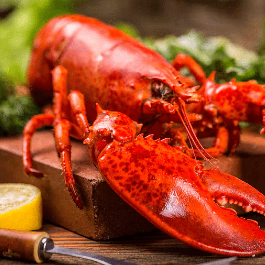 Lobster on a cutting board 