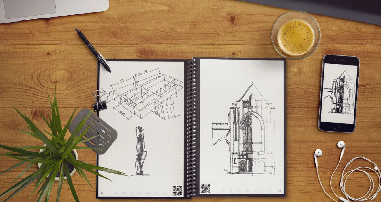 Architecture Drawing on a Rocketbook Notebook