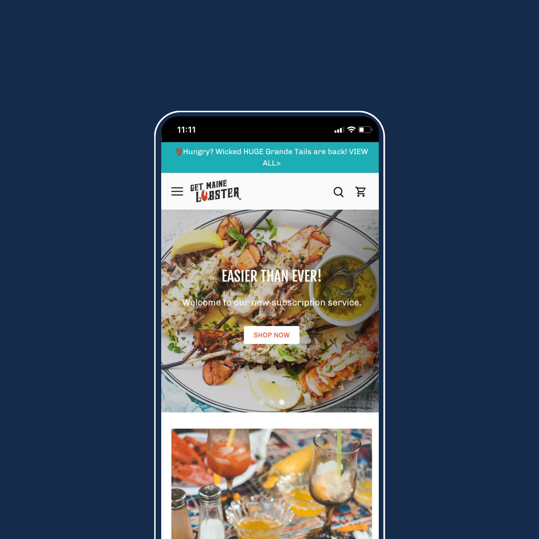 Get Maine Lobster Homepage on a mobile device