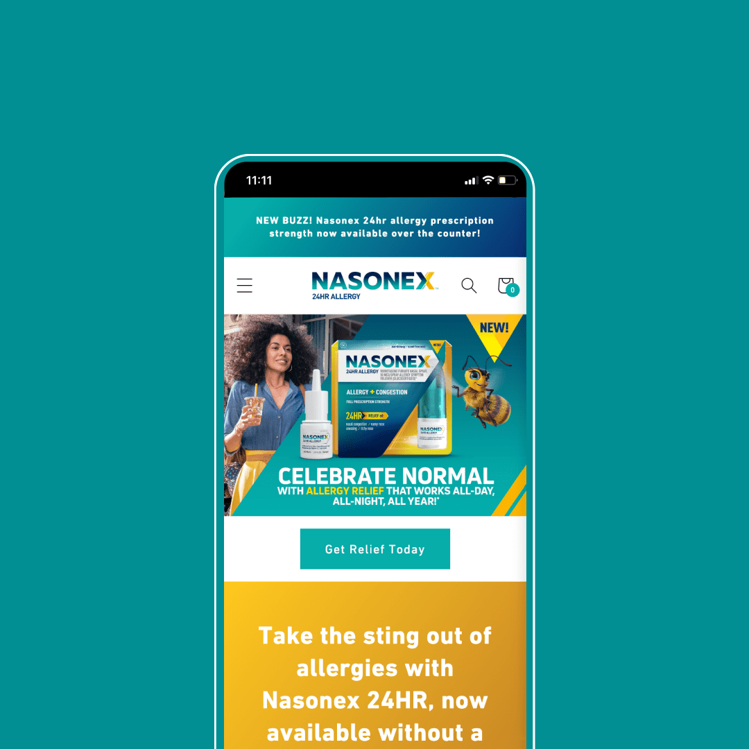 Nasonex Homepage on a mobile device