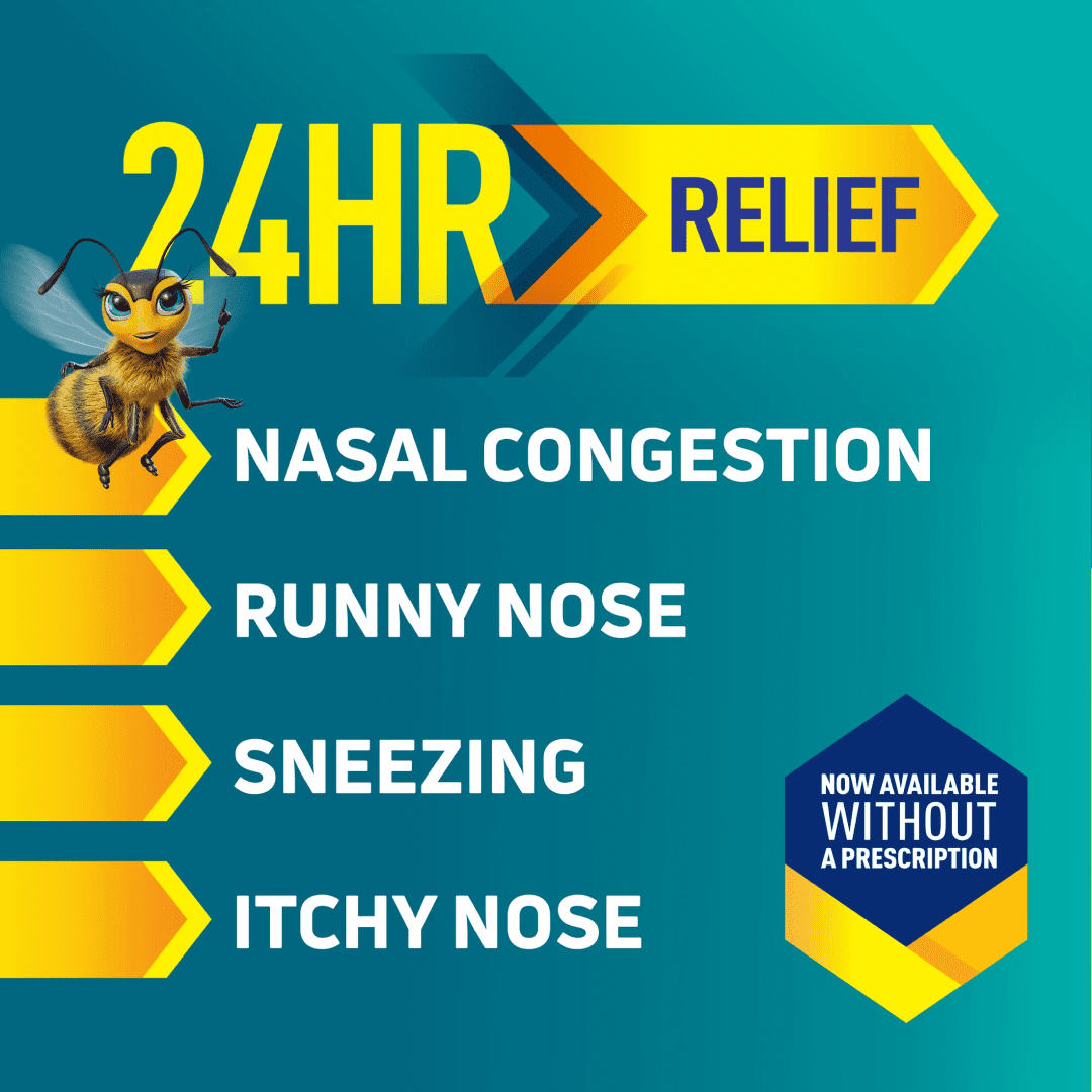 Nasonex 24 hour relief social media graphic