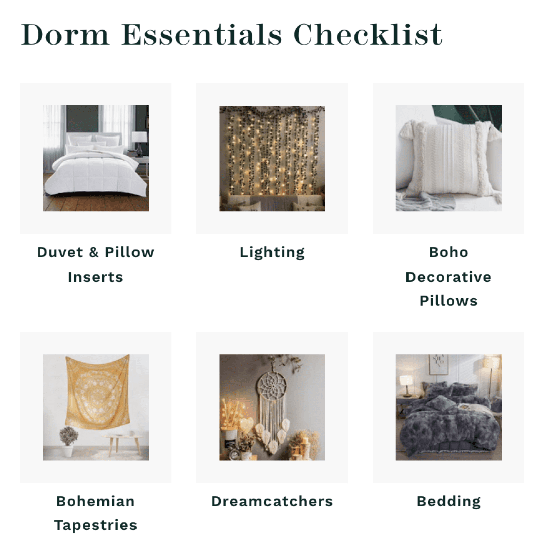 Tapestry Girls Dorm Essentials Checklist